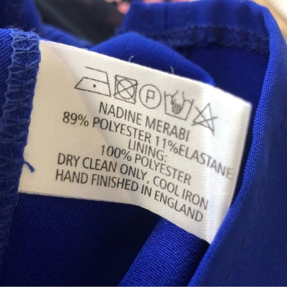 NADINE MERABI Royal Blue Velvet Midi Dress - Picture 5 of 5